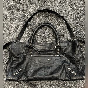 Balenciaga Part time bag in black with silver hardware